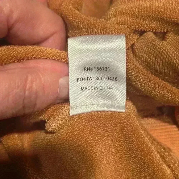 Grade and Gather Woman’s Cotton wrap style hoodie. Burnt orange. Size L NWT - Picture 11 of 11